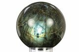 Flashy, Polished Labradorite Sphere - Great Color Play #277269-1
